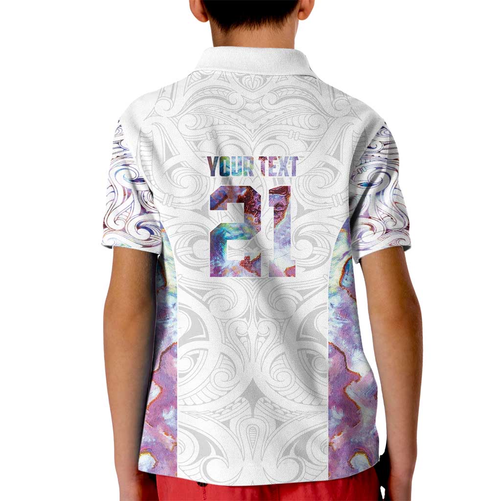 Custom New Zealand Aotearoa Kid Polo Shirt Pink Maori Paua Shell Indigenous - Aussie Hoodie