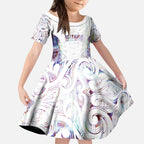 Custom New Zealand Aotearoa Kid Short Sleeve Dress Pink Maori Paua Shell Indigenous - Aussie Hoodie