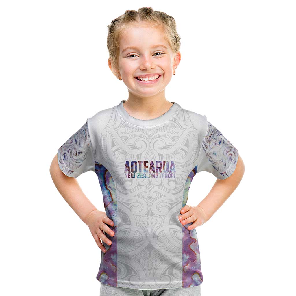 Custom New Zealand Aotearoa Kid T Shirt Pink Maori Paua Shell Indigenous - Aussie Hoodie