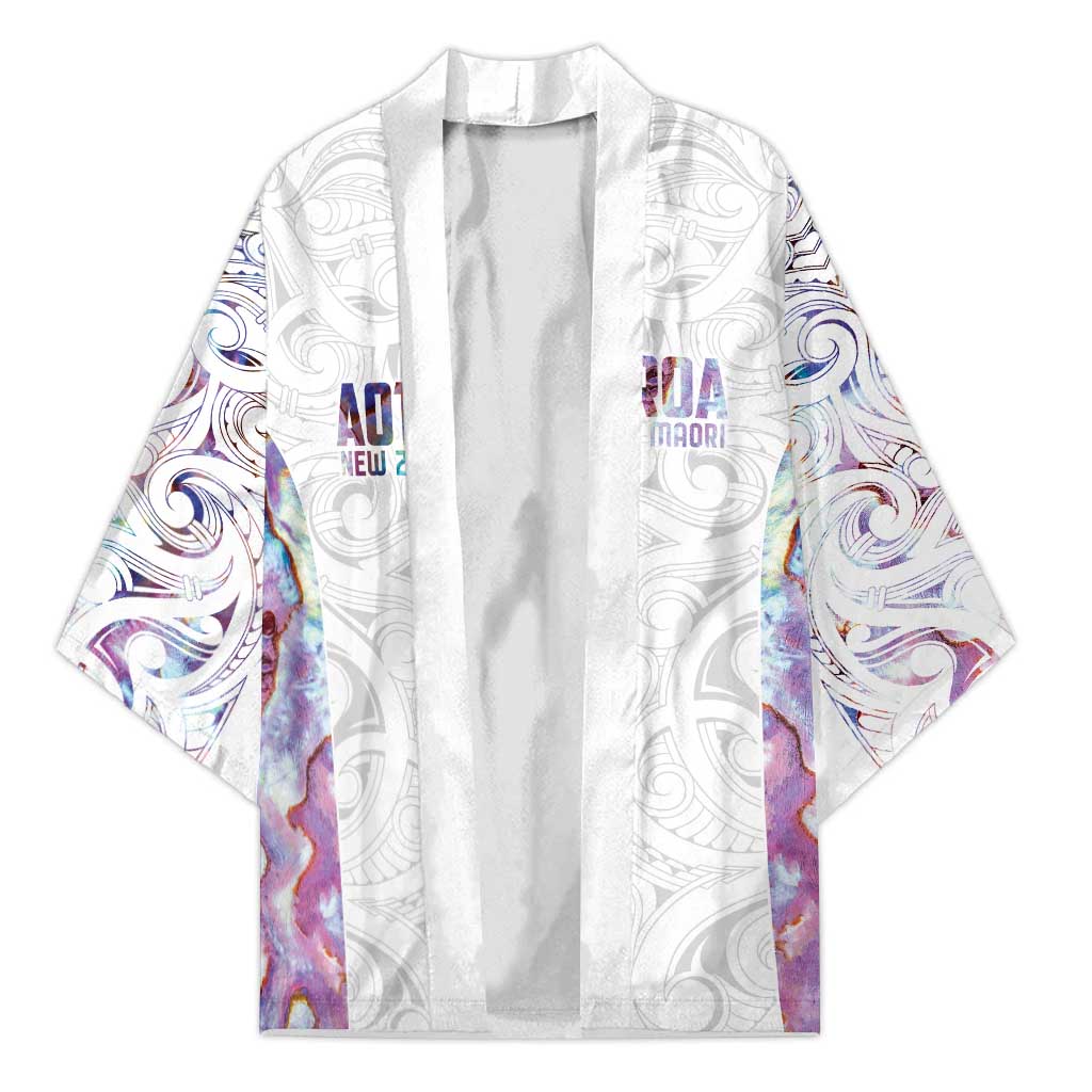 Custom New Zealand Aotearoa Kimono Pink Maori Paua Shell Indigenous - Aussie Hoodie
