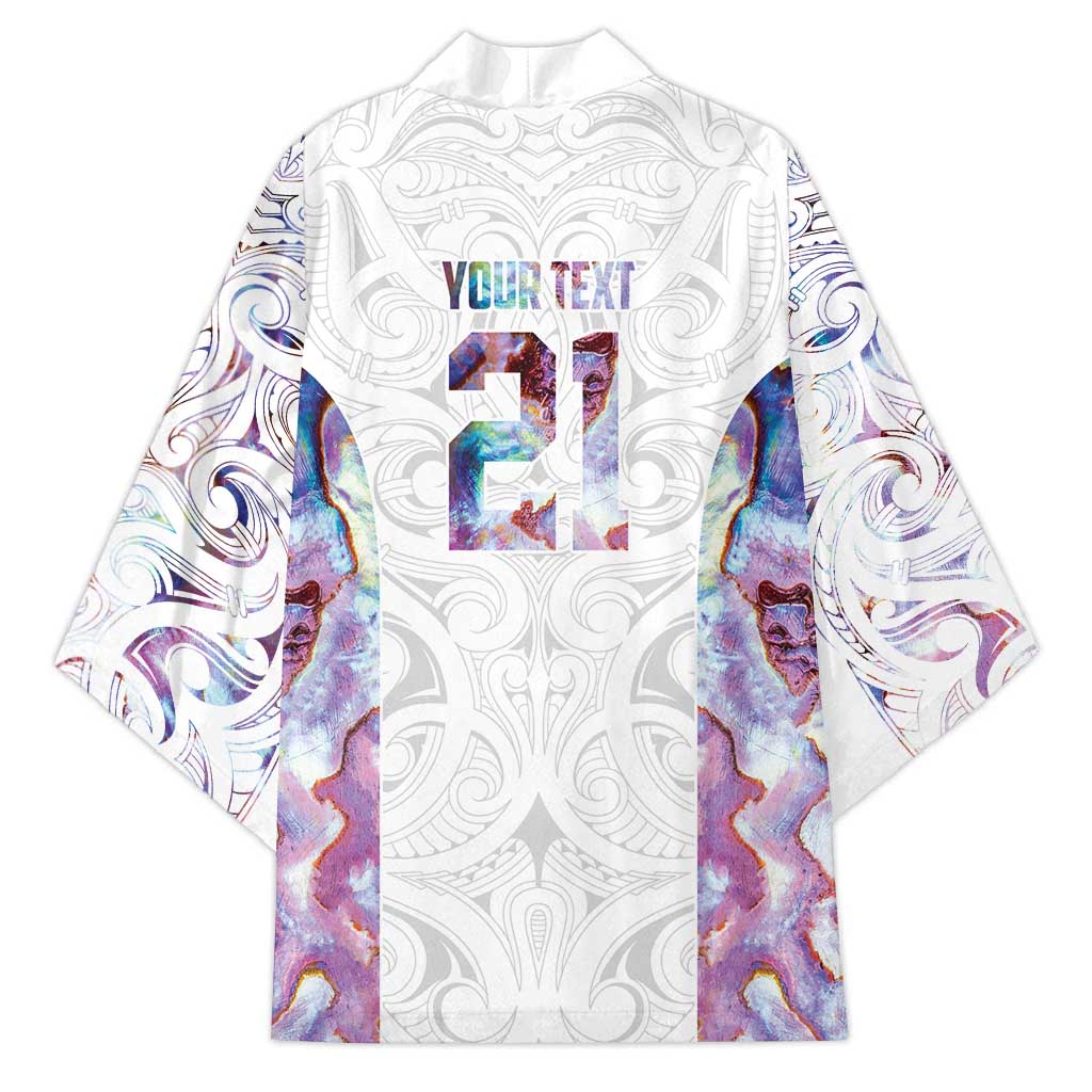 Custom New Zealand Aotearoa Kimono Pink Maori Paua Shell Indigenous - Aussie Hoodie