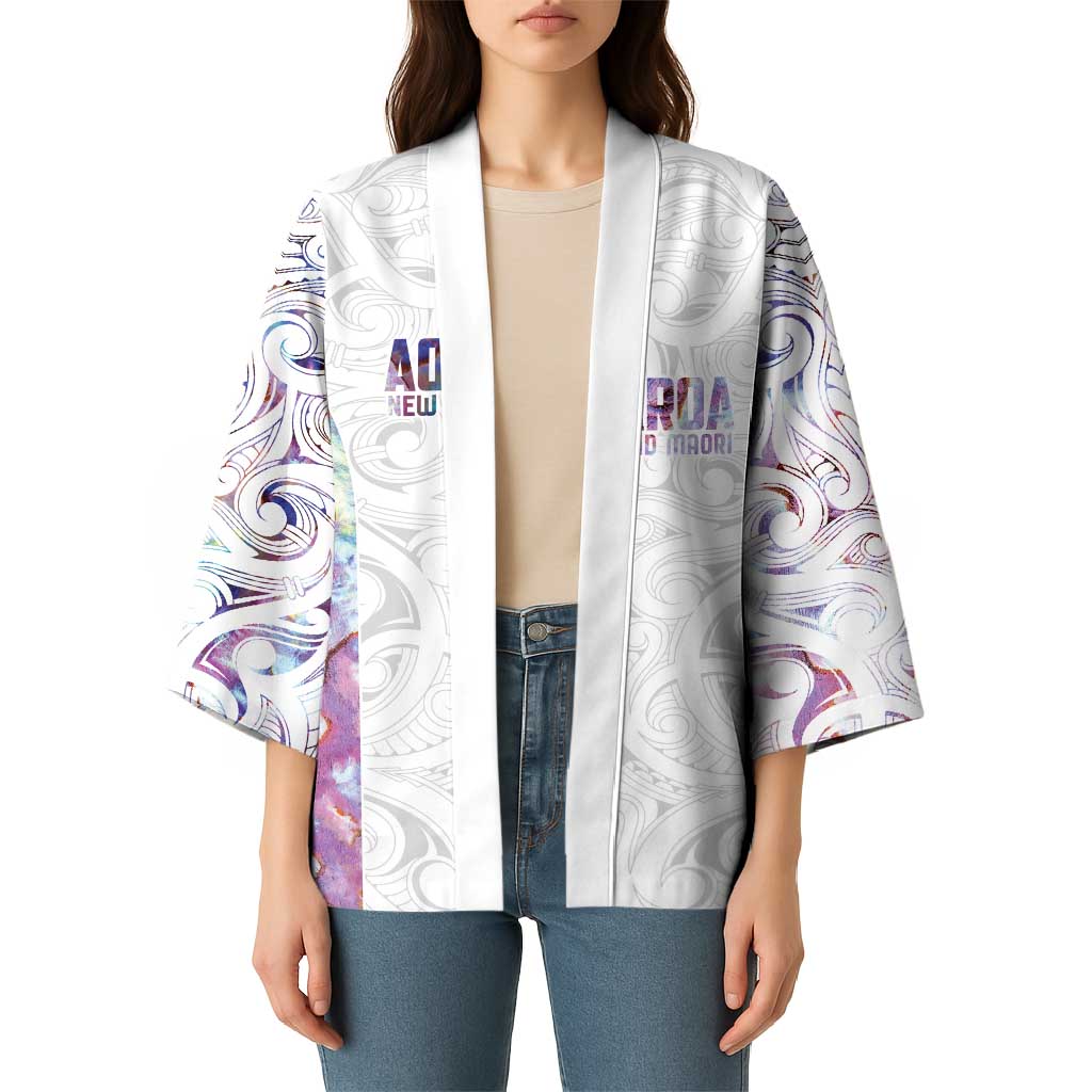 Custom New Zealand Aotearoa Kimono Pink Maori Paua Shell Indigenous - Aussie Hoodie