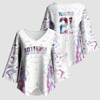 Custom New Zealand Aotearoa Kimono Sleeve Blouse Pink Maori Paua Shell Indigenous - Aussie Hoodie