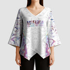 Custom New Zealand Aotearoa Kimono Sleeve Blouse Pink Maori Paua Shell Indigenous - Aussie Hoodie