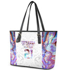 Custom New Zealand Aotearoa Leather Tote Bag Pink Maori Paua Shell Indigenous - Aussie Hoodie