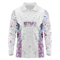 Custom New Zealand Aotearoa Long Sleeve Polo Shirt Pink Maori Paua Shell Indigenous - Aussie Hoodie