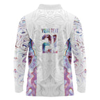 Custom New Zealand Aotearoa Long Sleeve Polo Shirt Pink Maori Paua Shell Indigenous - Aussie Hoodie