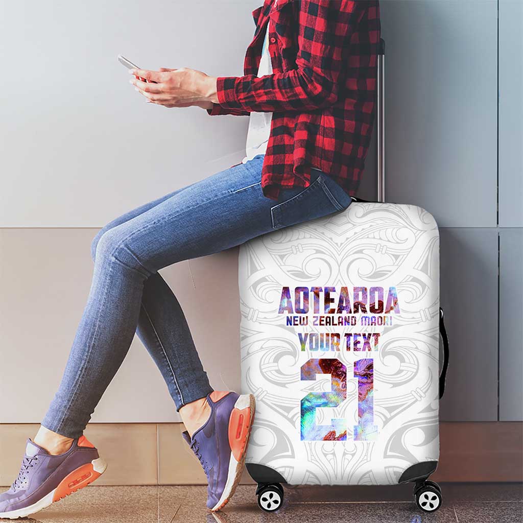Custom New Zealand Aotearoa Luggage Cover Pink Maori Paua Shell Indigenous - Aussie Hoodie