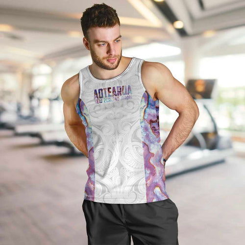 Custom New Zealand Aotearoa Men Tank Top Pink Maori Paua Shell Indigenous - Aussie Hoodie