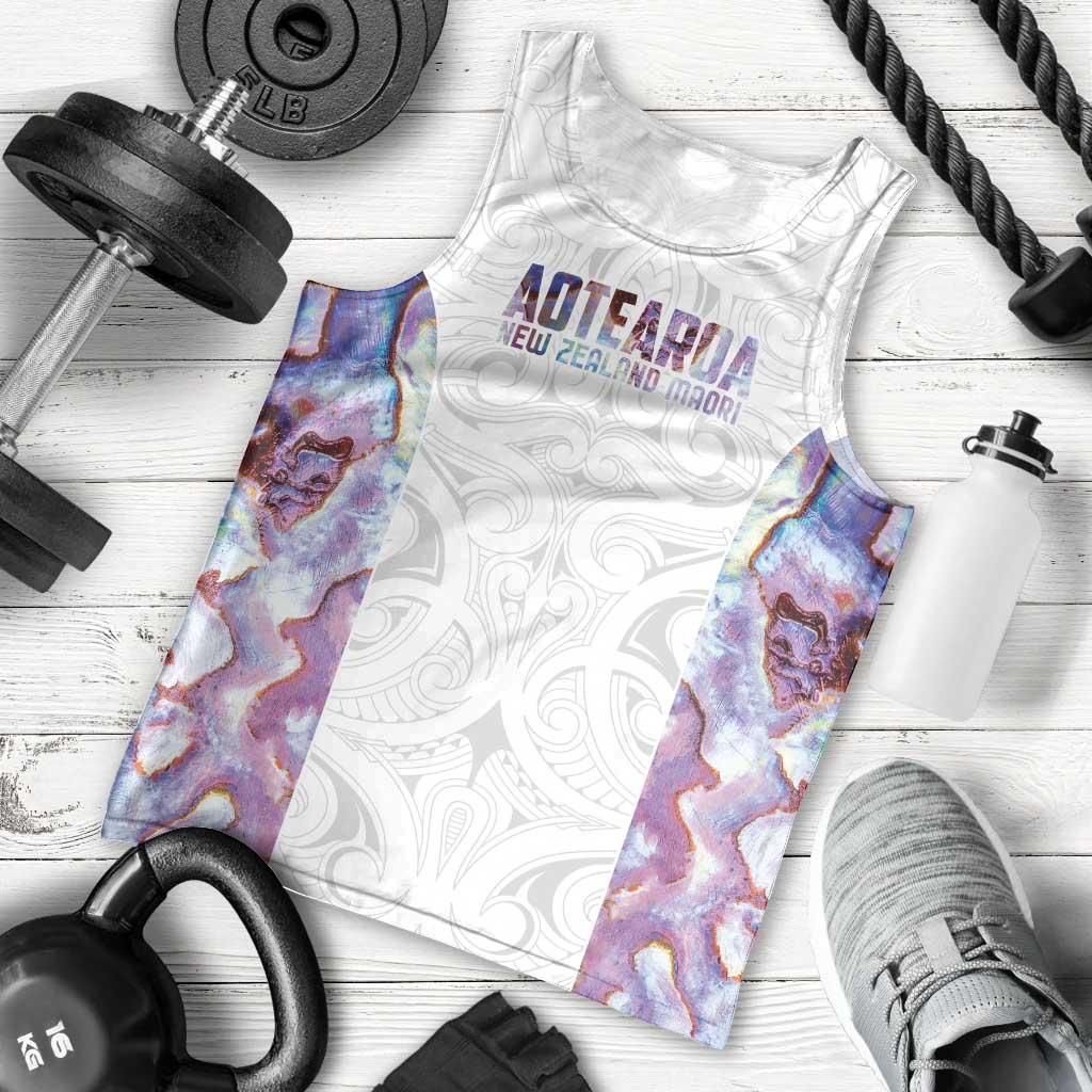 Custom New Zealand Aotearoa Men Tank Top Pink Maori Paua Shell Indigenous - Aussie Hoodie