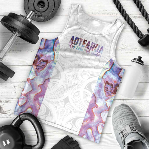 Custom New Zealand Aotearoa Men Tank Top Pink Maori Paua Shell Indigenous - Aussie Hoodie