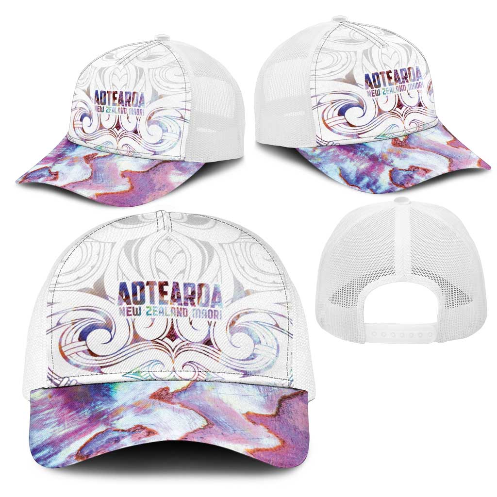 New Zealand Aotearoa Mesh Trucker Cap Pink Maori Papua Shell Indigenous - Aussie Hoodie