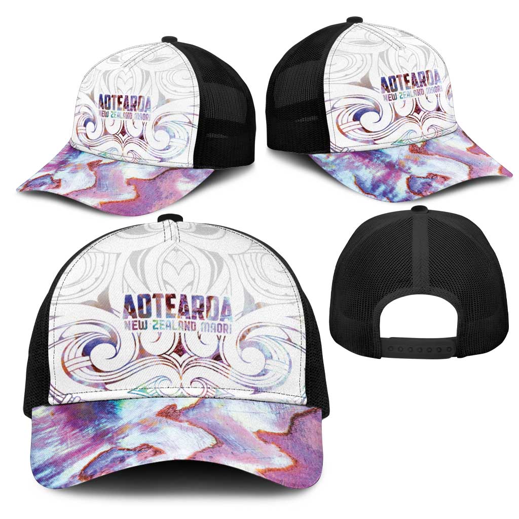 New Zealand Aotearoa Mesh Trucker Cap Pink Maori Papua Shell Indigenous - Aussie Hoodie