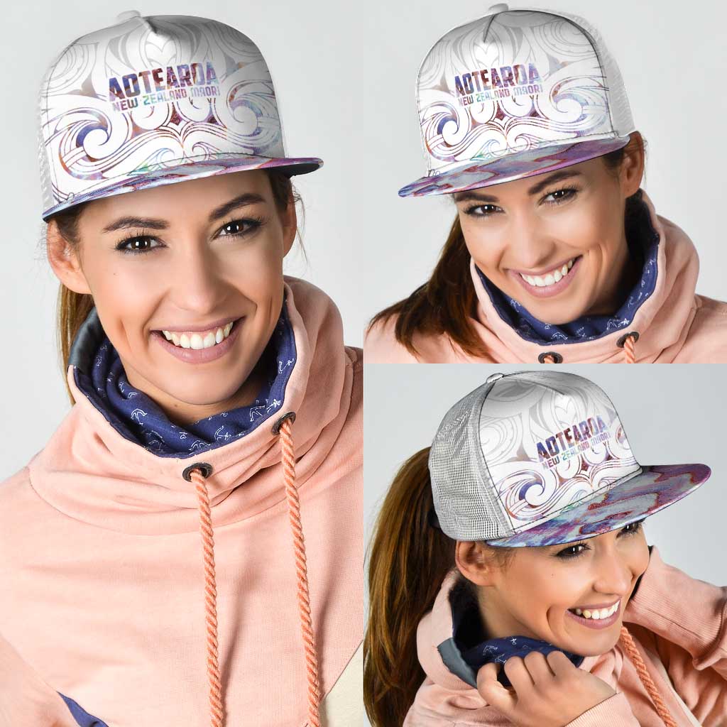 New Zealand Aotearoa Mesh Trucker Cap Pink Maori Papua Shell Indigenous - Aussie Hoodie