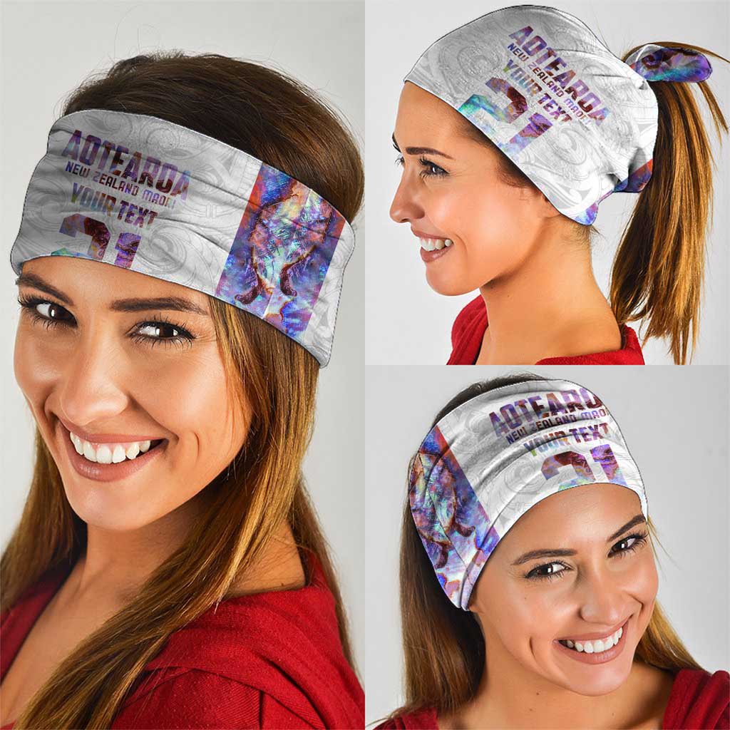 Custom New Zealand Aotearoa Neck Gaiter Pink Maori Paua Shell Indigenous LT9