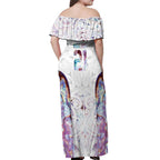 Custom New Zealand Aotearoa Off Shoulder Maxi Dress Pink Maori Paua Shell Indigenous - Aussie Hoodie