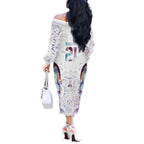 Custom New Zealand Aotearoa Off The Shoulder Long Sleeve Dress Pink Maori Paua Shell Indigenous - Aussie Hoodie