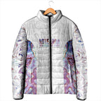 Custom New Zealand Aotearoa Padded Jacket Pink Maori Paua Shell Indigenous - Aussie Hoodie