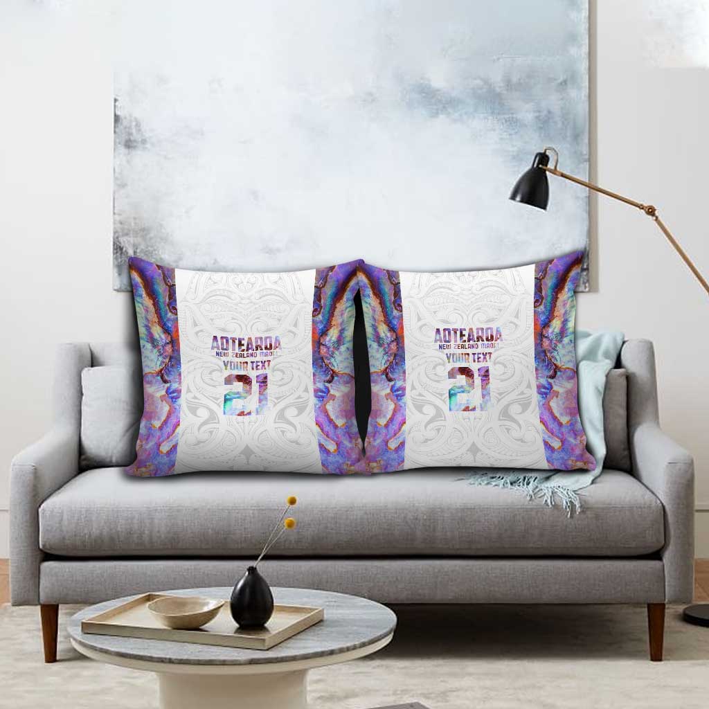 Custom New Zealand Aotearoa Pillow Cover Pink Maori Paua Shell Indigenous - Aussie Hoodie