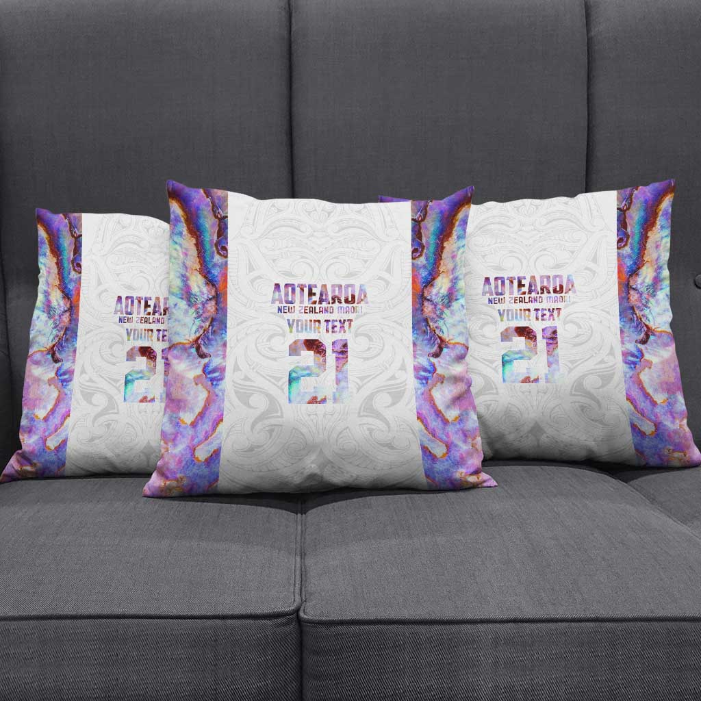 Custom New Zealand Aotearoa Pillow Cover Pink Maori Paua Shell Indigenous - Aussie Hoodie