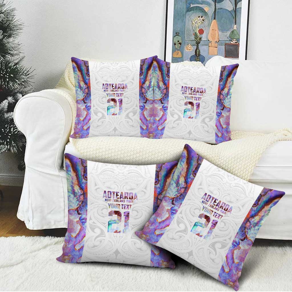 Custom New Zealand Aotearoa Pillow Cover Pink Maori Paua Shell Indigenous - Aussie Hoodie