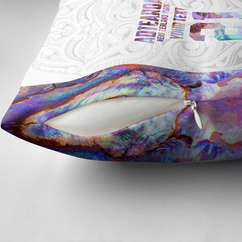 Custom New Zealand Aotearoa Pillow Cover Pink Maori Paua Shell Indigenous - Aussie Hoodie