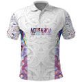Custom New Zealand Aotearoa Polo Shirt Pink Maori Paua Shell Indigenous - Aussie Hoodie