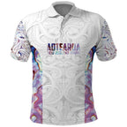 Custom New Zealand Aotearoa Polo Shirt Pink Maori Paua Shell Indigenous - Aussie Hoodie