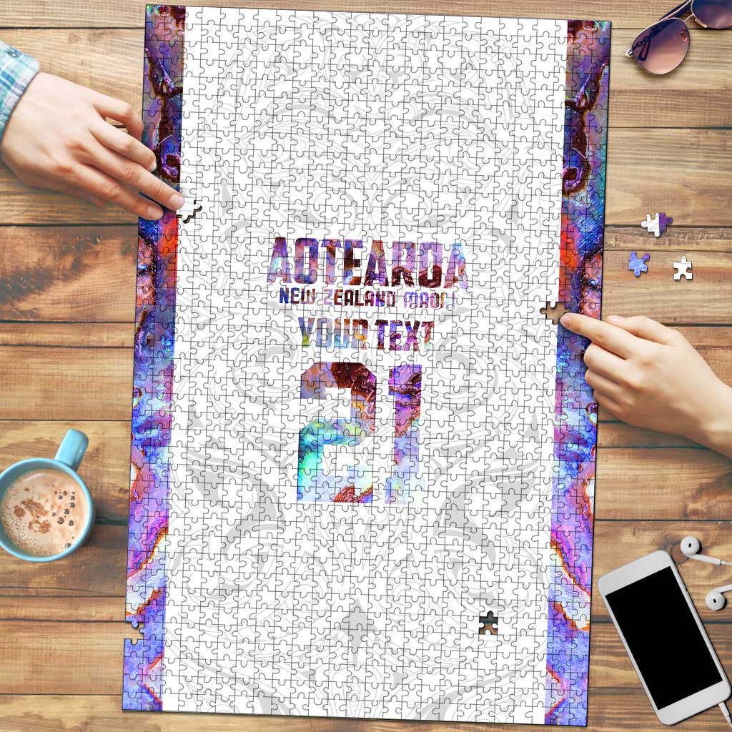 Custom New Zealand Aotearoa Puzzle Pink Maori Paua Shell Indigenous - Aussie Hoodie