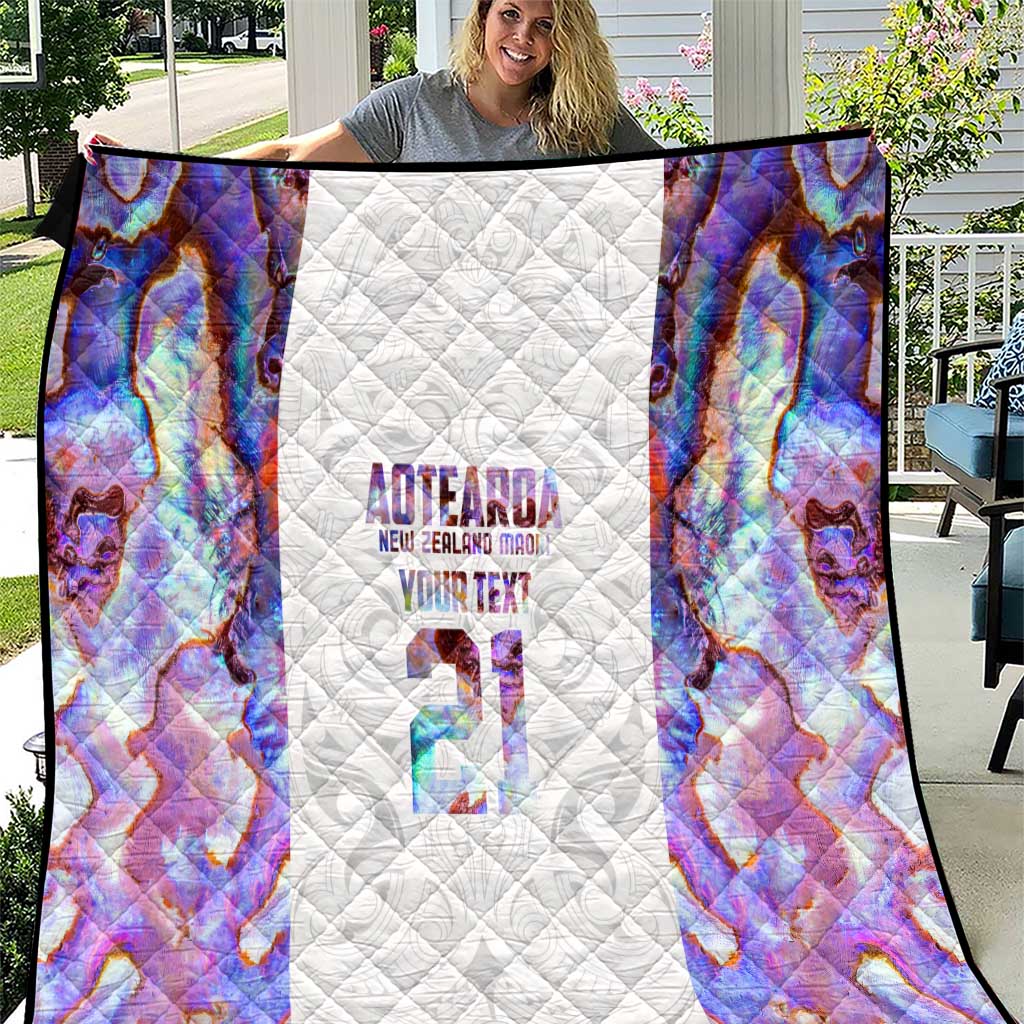 Custom New Zealand Aotearoa Quilt Pink Maori Paua Shell Indigenous - Aussie Hoodie