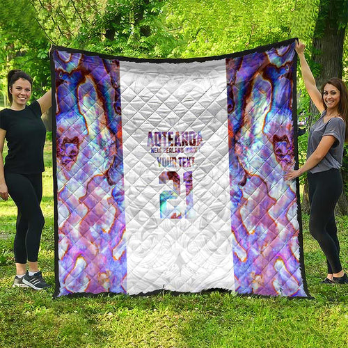 Custom New Zealand Aotearoa Quilt Pink Maori Paua Shell Indigenous - Aussie Hoodie