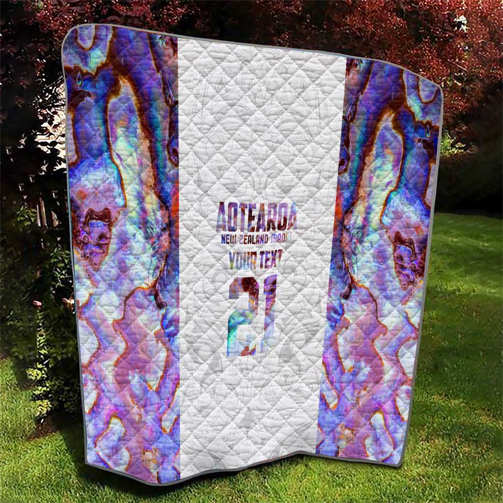 Custom New Zealand Aotearoa Quilt Pink Maori Paua Shell Indigenous - Aussie Hoodie