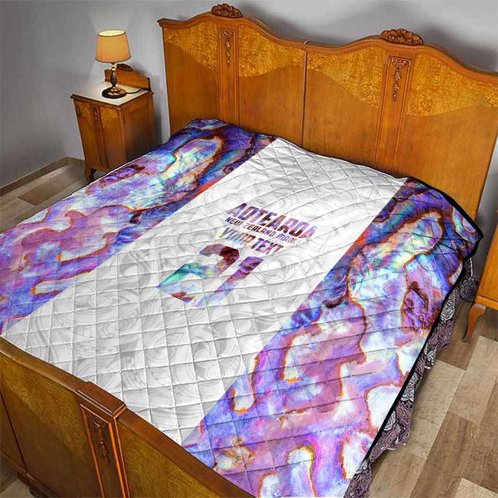 Custom New Zealand Aotearoa Quilt Pink Maori Paua Shell Indigenous - Aussie Hoodie
