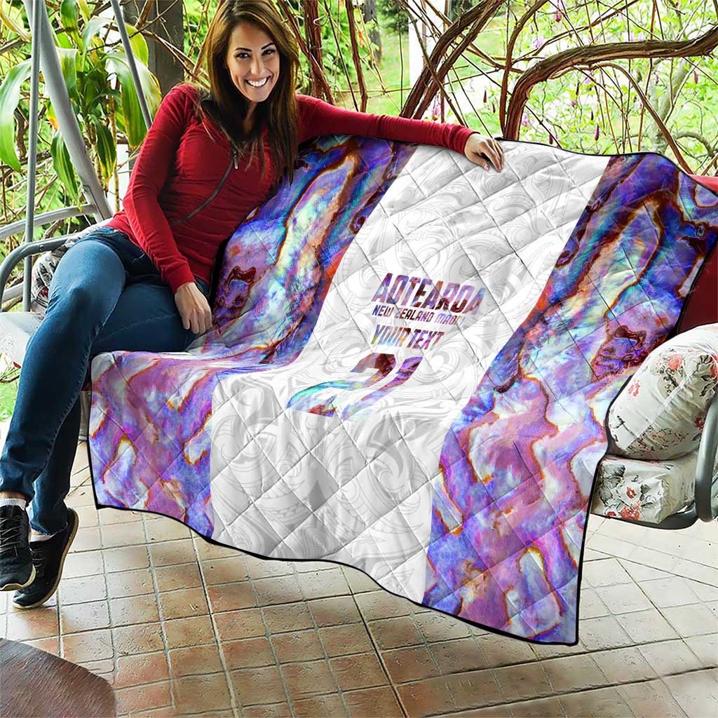 Custom New Zealand Aotearoa Quilt Pink Maori Paua Shell Indigenous - Aussie Hoodie