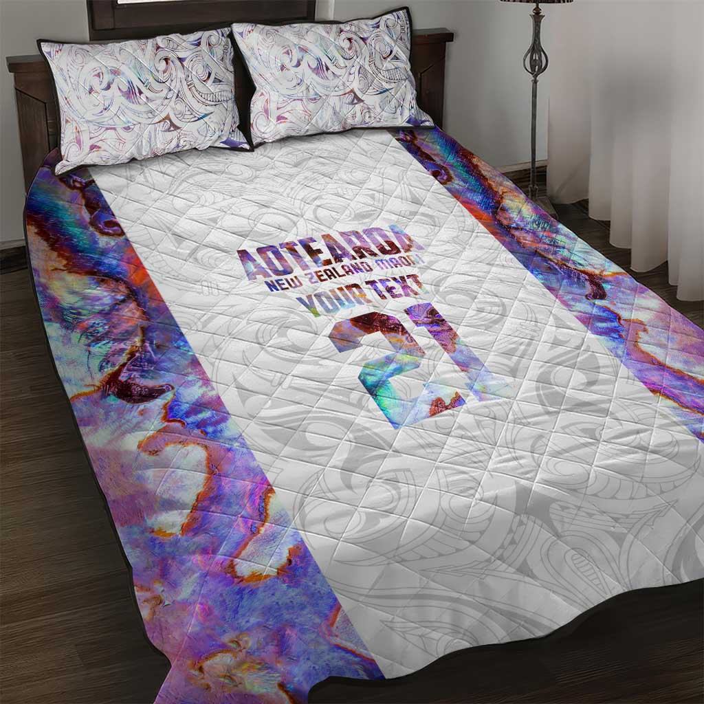 Custom New Zealand Aotearoa Quilt Bed Set Pink Maori Paua Shell Indigenous - Aussie Hoodie