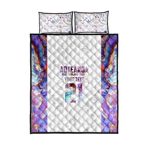 Custom New Zealand Aotearoa Quilt Bed Set Pink Maori Paua Shell Indigenous - Aussie Hoodie