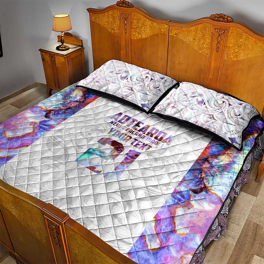 Custom New Zealand Aotearoa Quilt Bed Set Pink Maori Paua Shell Indigenous - Aussie Hoodie