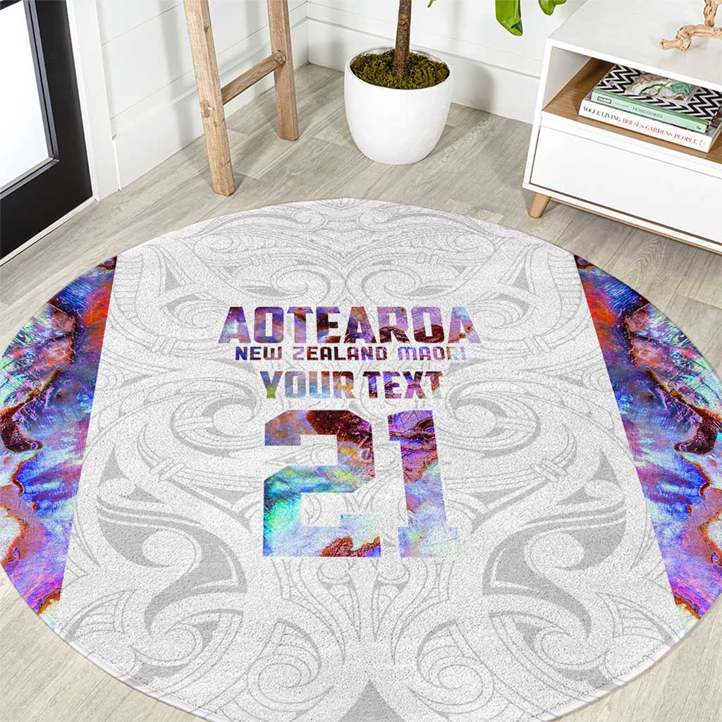 Custom New Zealand Aotearoa Round Carpet Pink Maori Paua Shell Indigenous - Aussie Hoodie