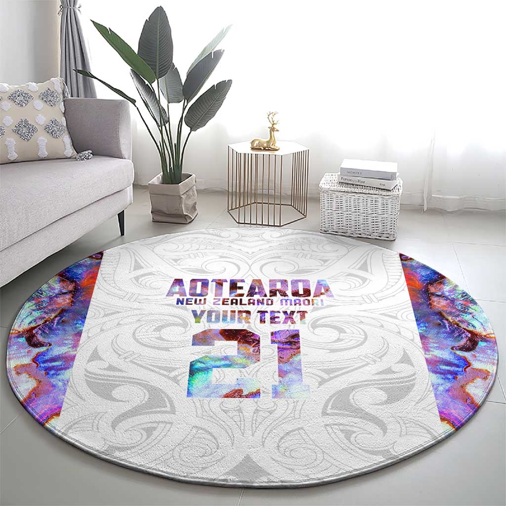 Custom New Zealand Aotearoa Round Carpet Pink Maori Paua Shell Indigenous - Aussie Hoodie