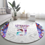 Custom New Zealand Aotearoa Round Carpet Pink Maori Paua Shell Indigenous - Aussie Hoodie