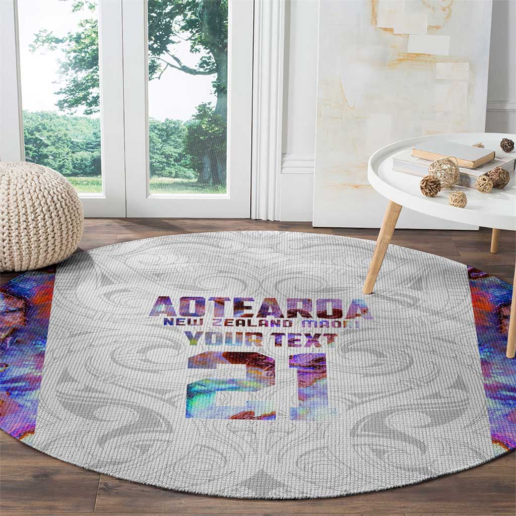 Custom New Zealand Aotearoa Round Carpet Pink Maori Paua Shell Indigenous - Aussie Hoodie