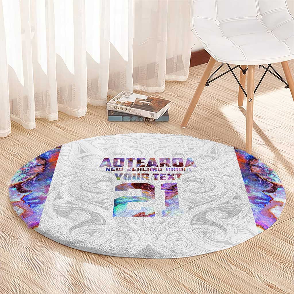 Custom New Zealand Aotearoa Round Carpet Pink Maori Paua Shell Indigenous - Aussie Hoodie
