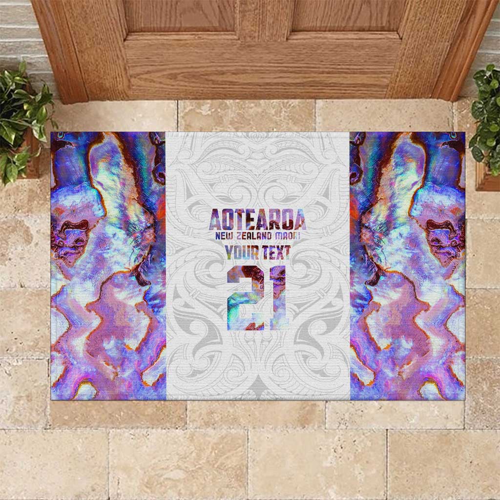 Custom New Zealand Aotearoa Rubber Doormat Pink Maori Paua Shell Indigenous - Aussie Hoodie