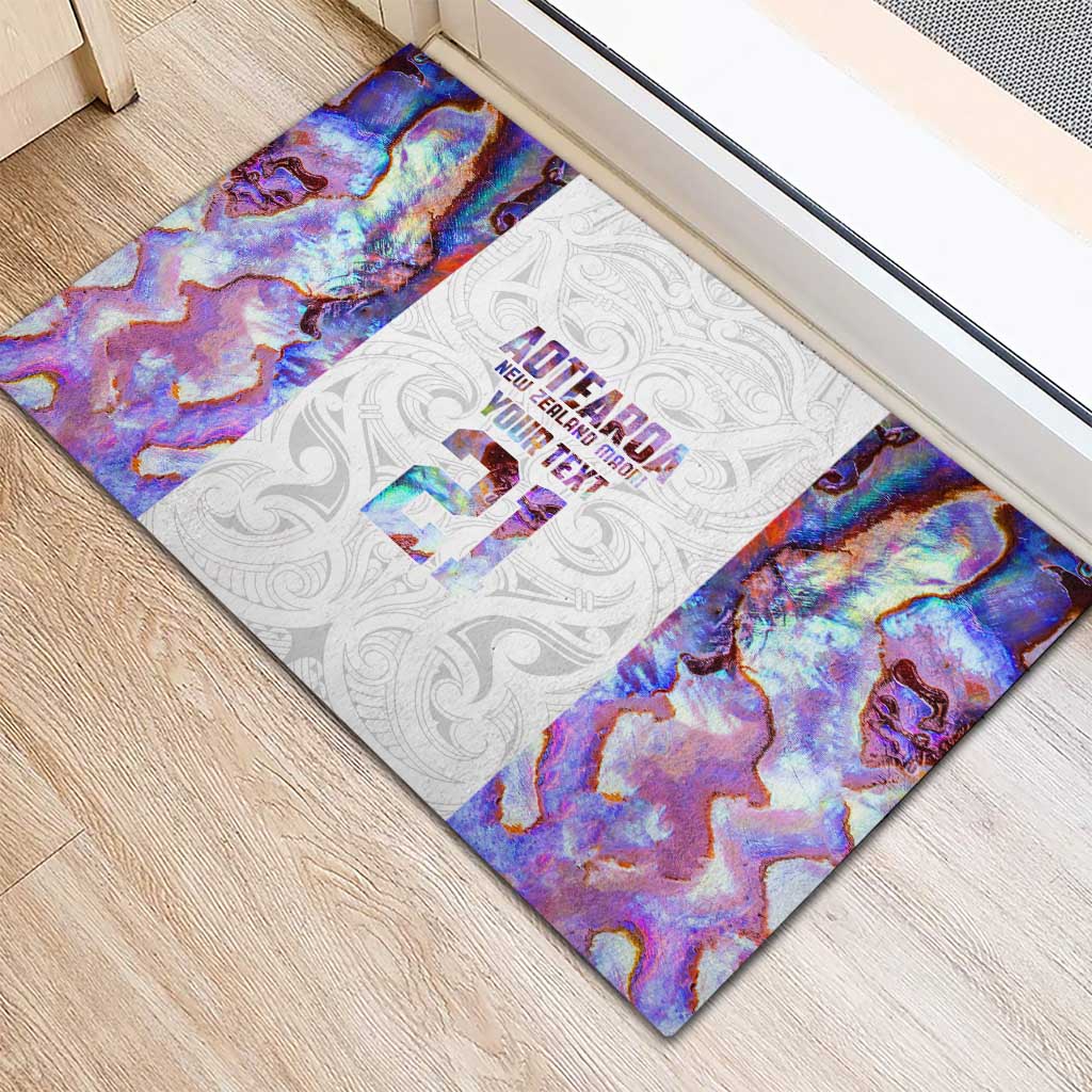 Custom New Zealand Aotearoa Rubber Doormat Pink Maori Paua Shell Indigenous - Aussie Hoodie