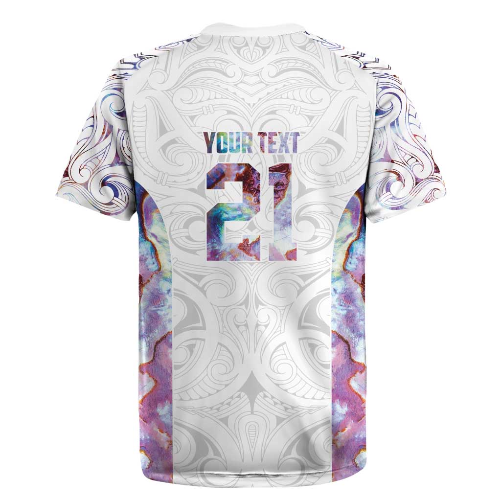 Custom New Zealand Aotearoa Rugby Jersey Pink Maori Paua Shell Indigenous - Aussie Hoodie