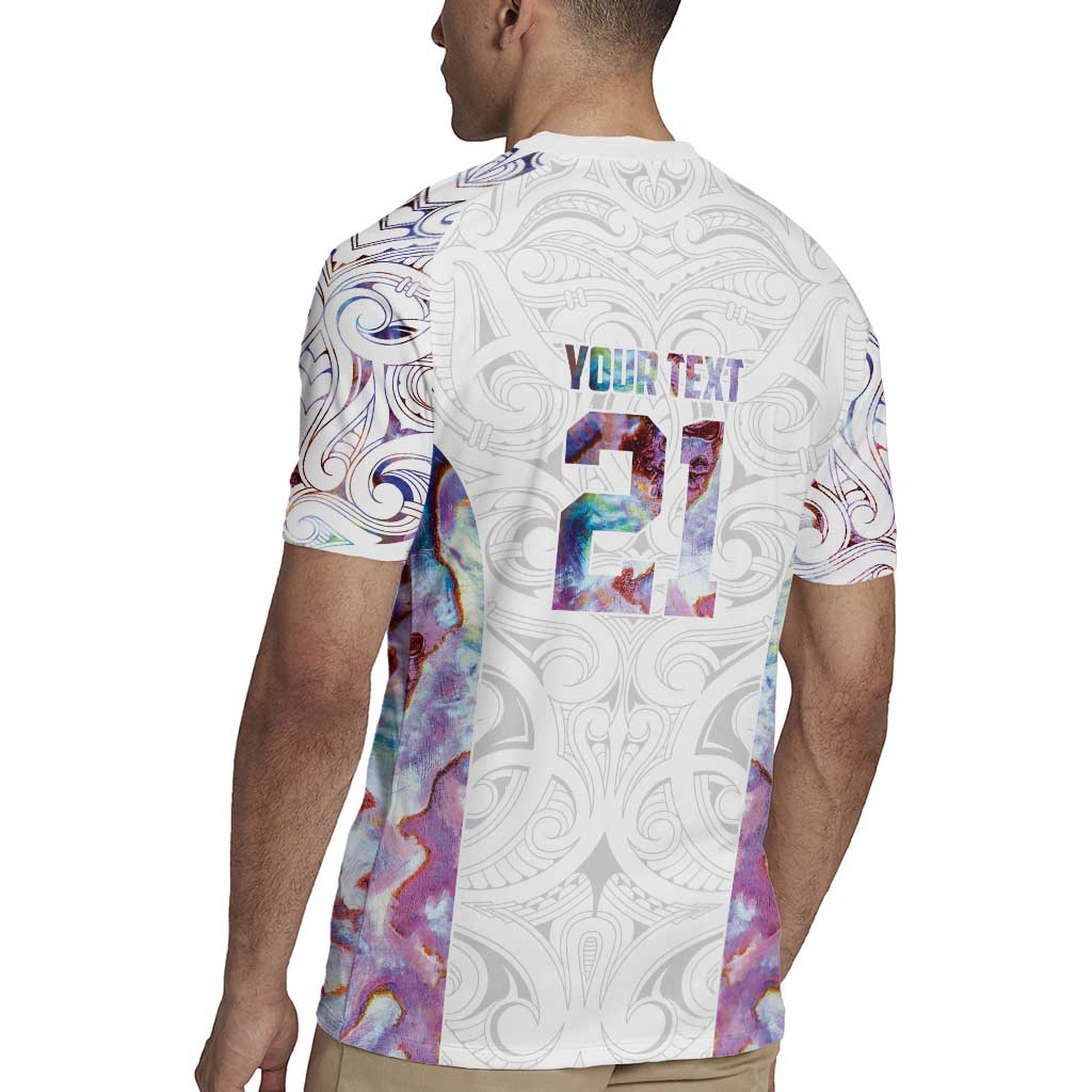 Custom New Zealand Aotearoa Rugby Jersey Pink Maori Paua Shell Indigenous - Aussie Hoodie