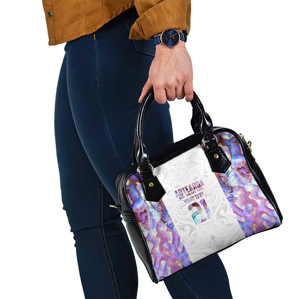 Custom New Zealand Aotearoa Shoulder Handbag Pink Maori Paua Shell Indigenous - Aussie Hoodie