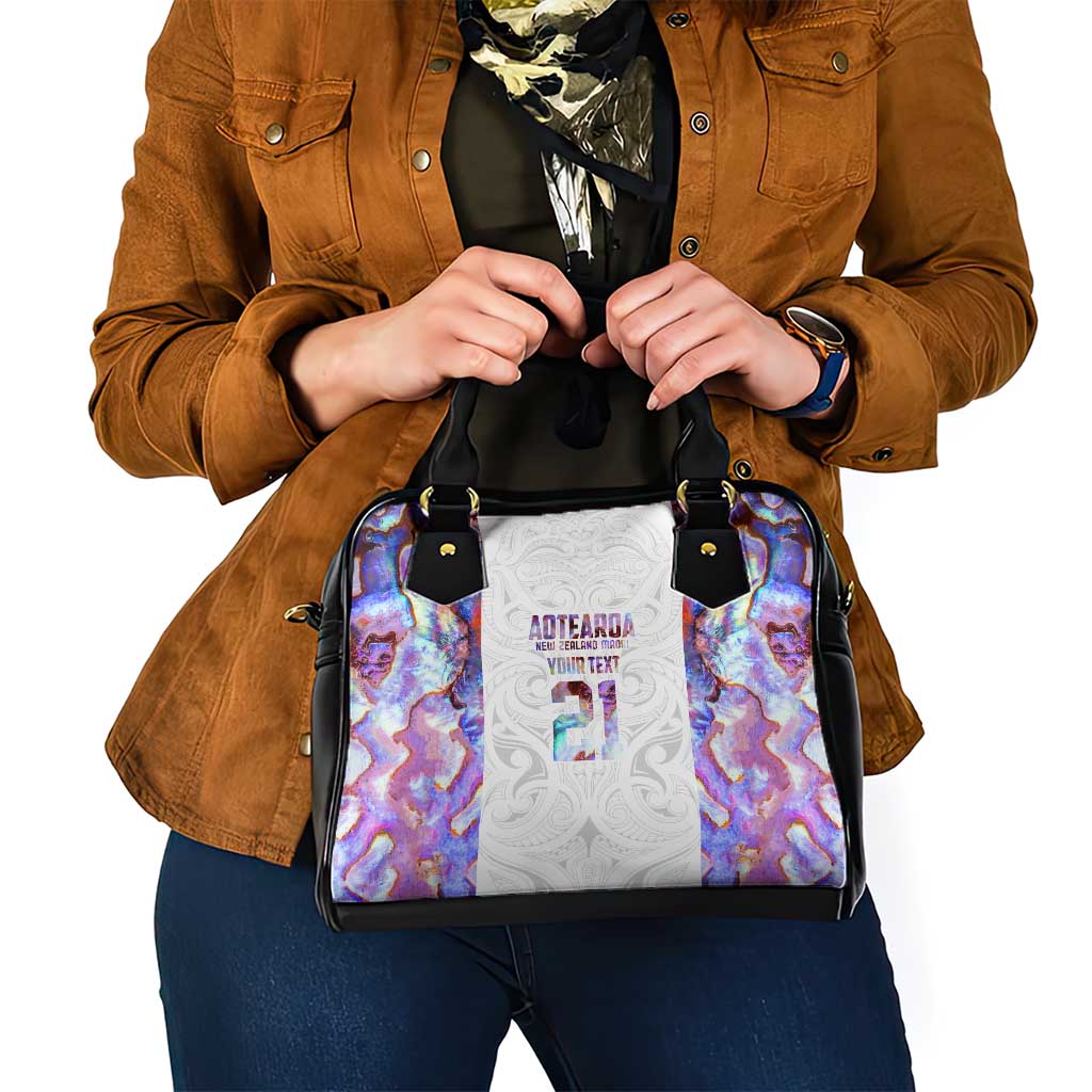 Custom New Zealand Aotearoa Shoulder Handbag Pink Maori Paua Shell Indigenous - Aussie Hoodie