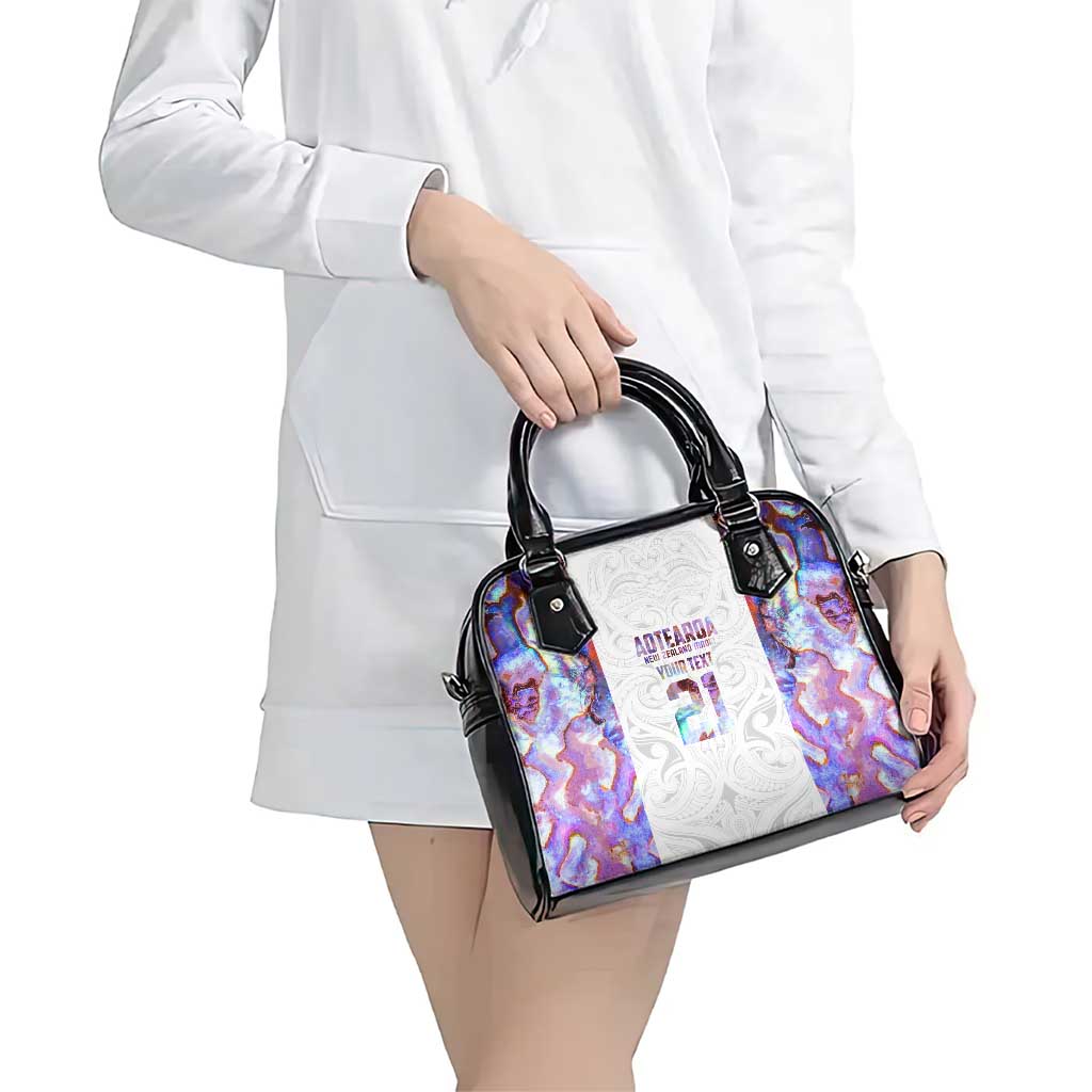Custom New Zealand Aotearoa Shoulder Handbag Pink Maori Paua Shell Indigenous - Aussie Hoodie