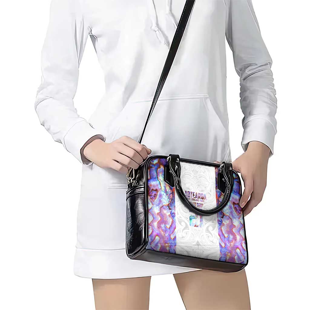 Custom New Zealand Aotearoa Shoulder Handbag Pink Maori Paua Shell Indigenous - Aussie Hoodie